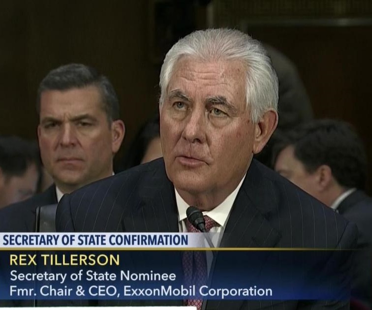 Rex Tillerson at Senate confirmation hearings