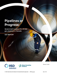 Cover image to 2021 GSI report on subsidies to Canadian pipelines