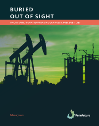 Cover to PennFuture's 2021 fossil fuel subsidy report