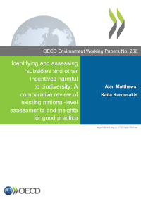 cover to 2022 oecd working paper on subsidies harming biodiversity