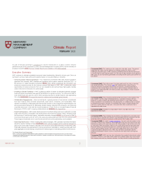 Cover page to markup of Harvard's second climate report