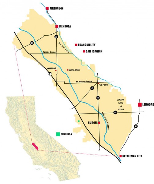 Map of Westlands Water District, CA